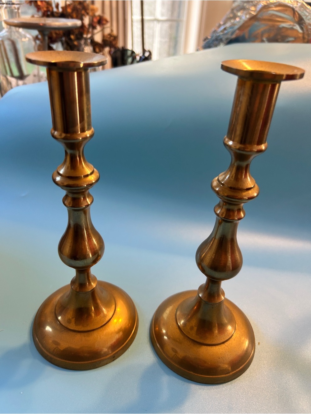 Solid Brass Candlesticks Grandma Core Vintage
